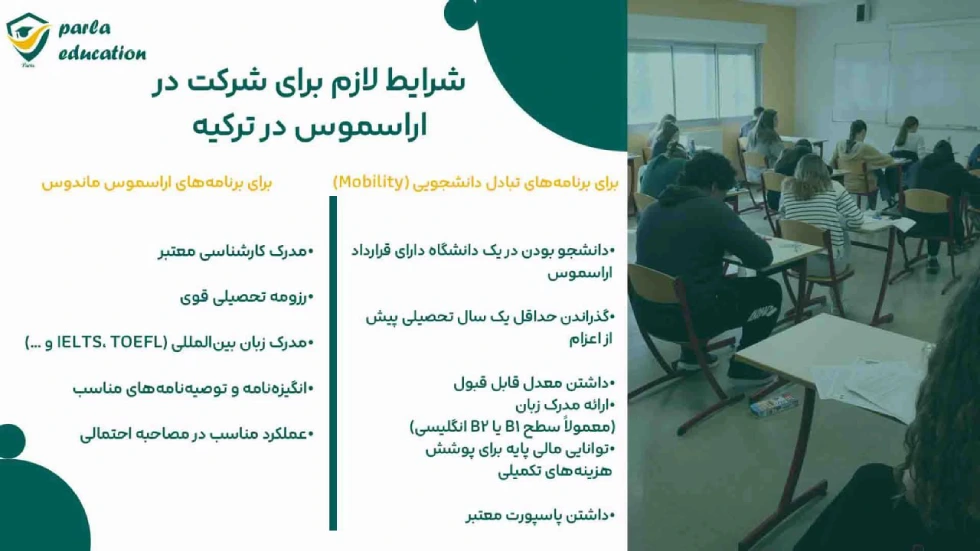 شرایط بورسیه اراسموس ترکیه چیست