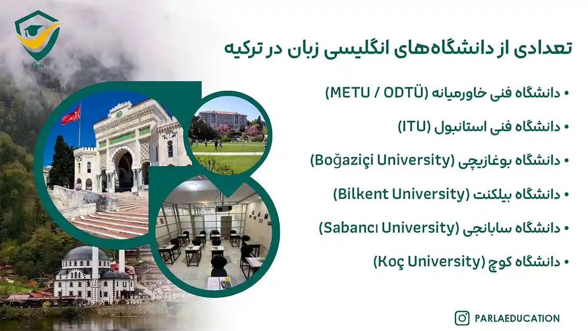 دانشگاه های انگلیسی زبان ترکیه